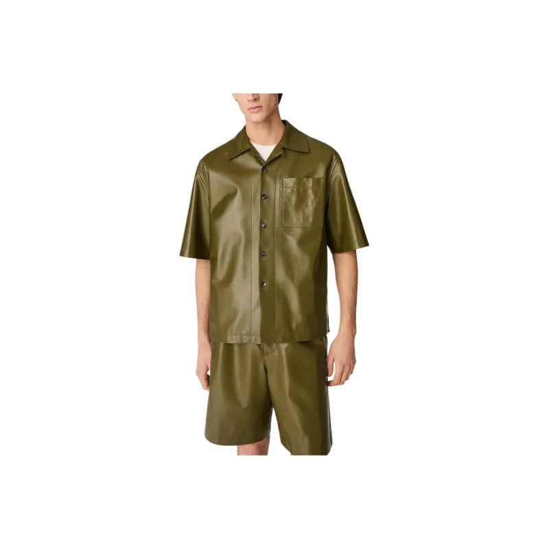 Bottega Veneta SS25 Leather Jacket Men's Green-0
