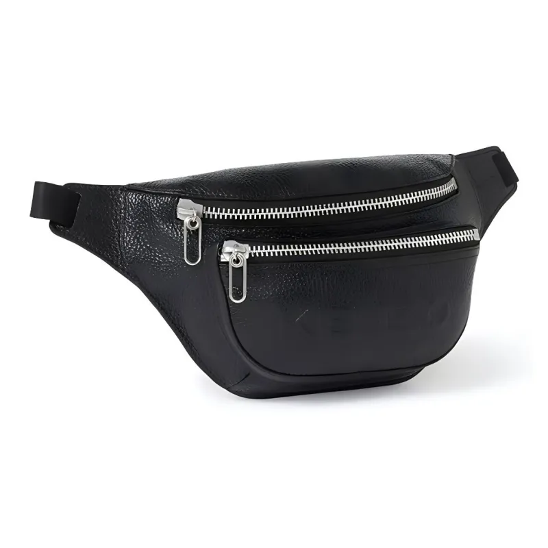 KENZO Embossed Leather Fanny Pack Sling Bags Regular Men's Black-1