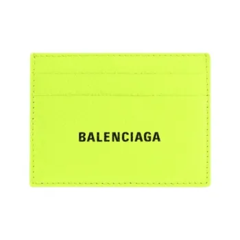Balenciaga Cash Cow Leather Card Clip Card Holder Men's Yellow
