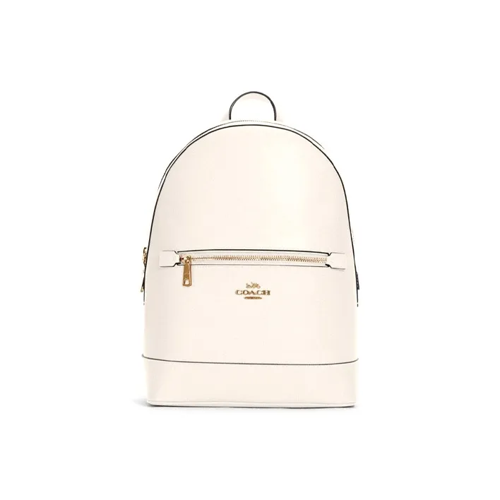 COACH Kenley Leather Backpack Large Size Women's Ecru-0