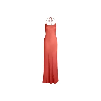 SKIMS SHEER COVER UPS LONG HALTER DRESS Slip Dress Women's