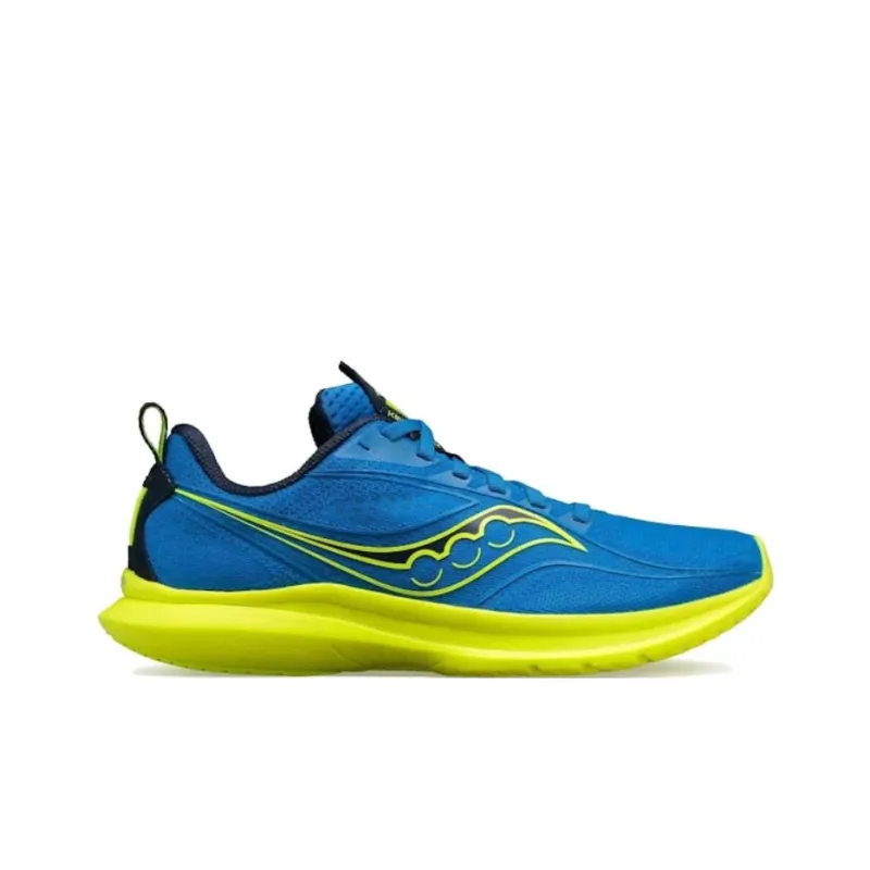 Saucony Kinvara 13 Abrasion Resistant Low Top Marathon Running Shoes Women's Blue Yellow-1