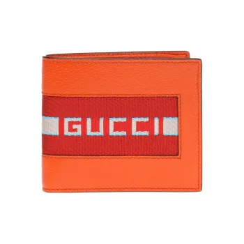 GUCCI Leather Wallet Men's Orange