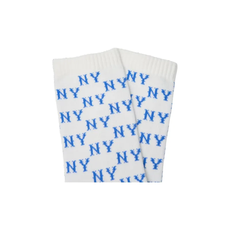 MLB MONOGRAM New York Yankees Mid Calf Socks Unisex 1 Pack Cream-1