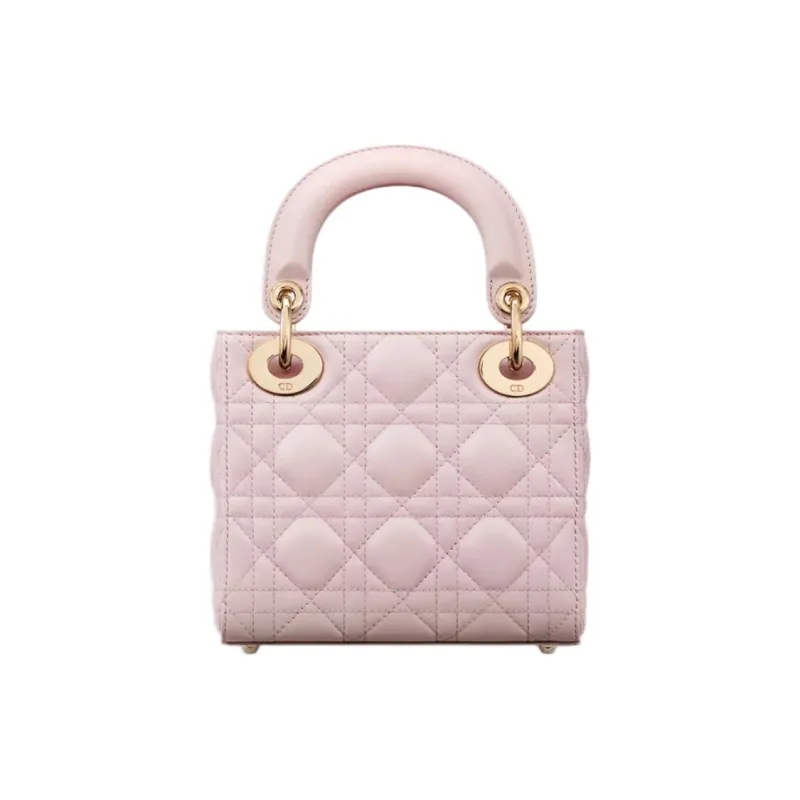 DIOR Lady Dior Lambskin Shoulder Bag Crossbody Bag Handbag Mini Women's Light Pink-2