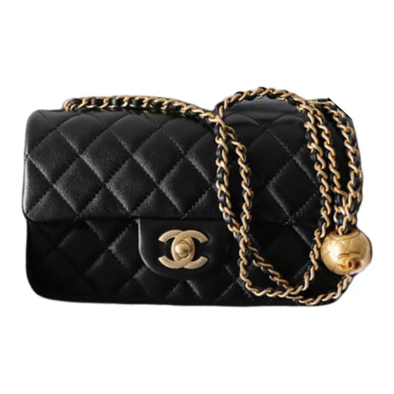 CHANEL Classic Flap CF Sheepskin Flap Bag, Crossbody Bag, Shoulder Bag Women's Black-2