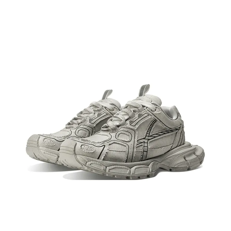 HART DAVIS X103 Series Gray Earth Cushioned Wear Resistant Slip Resistant Low Top Chunky Sneakers Unisex Light Gray-3