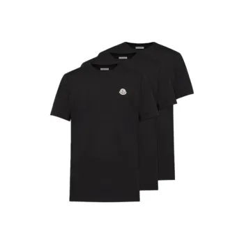 Moncler T shirts En Coton À Logo T Shirt Men's 3 Pack Black