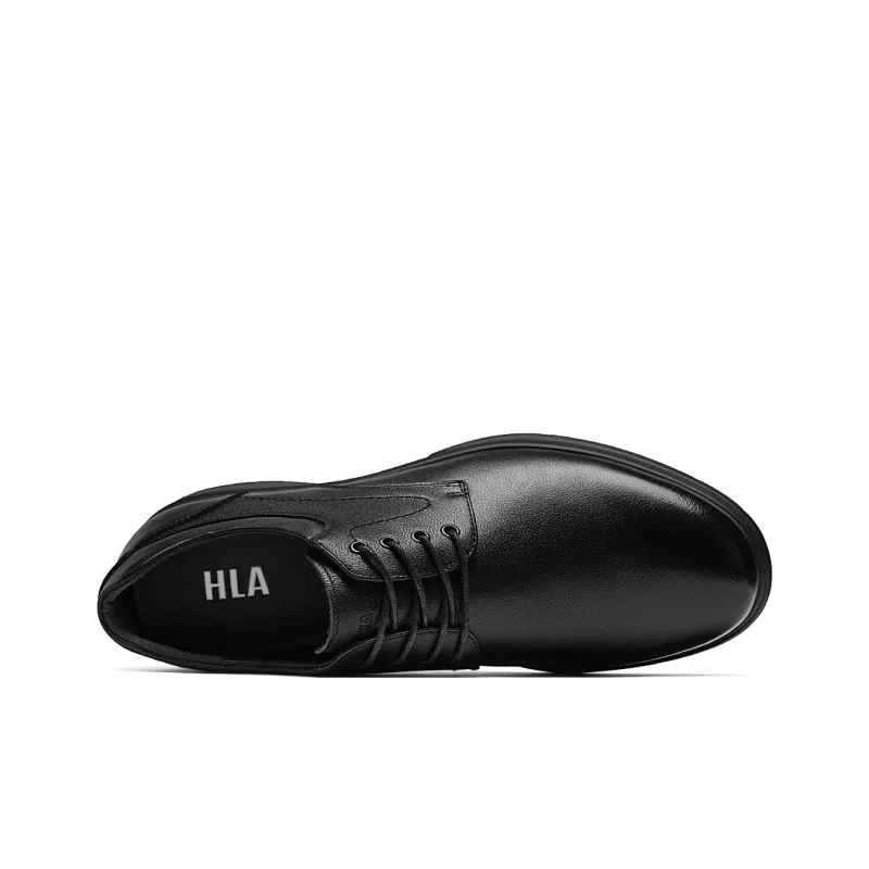 HLA Dress Shoes Men Low Top Black-2