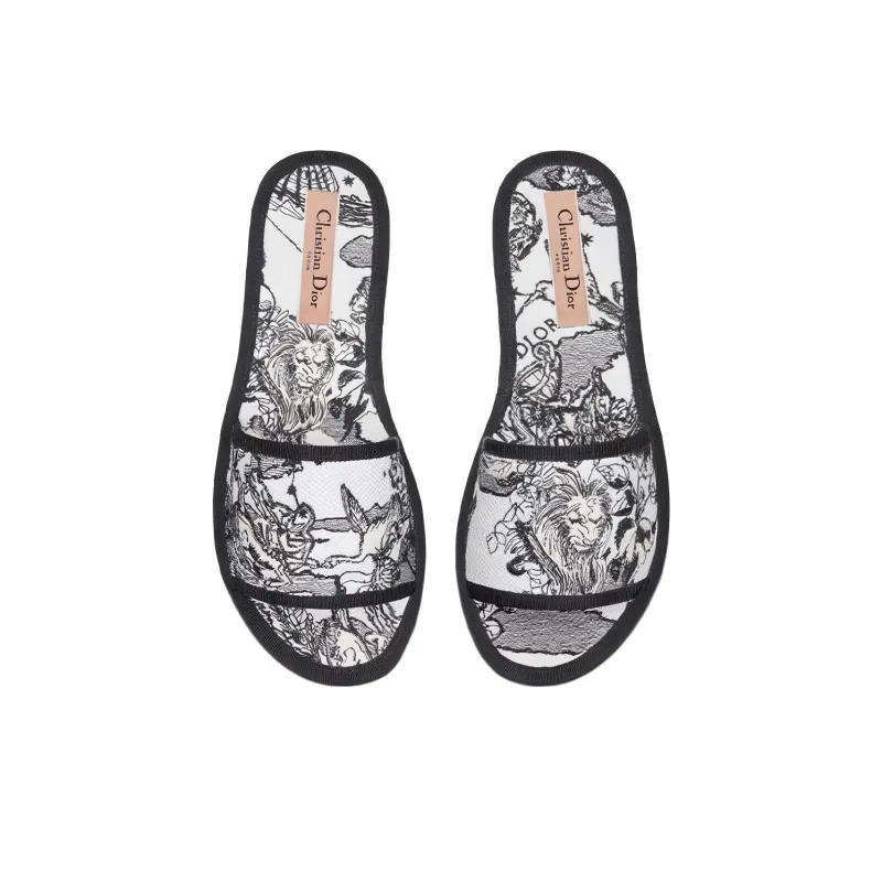 DIOR Chez Moi Stylish Sandal Women's Black White-4