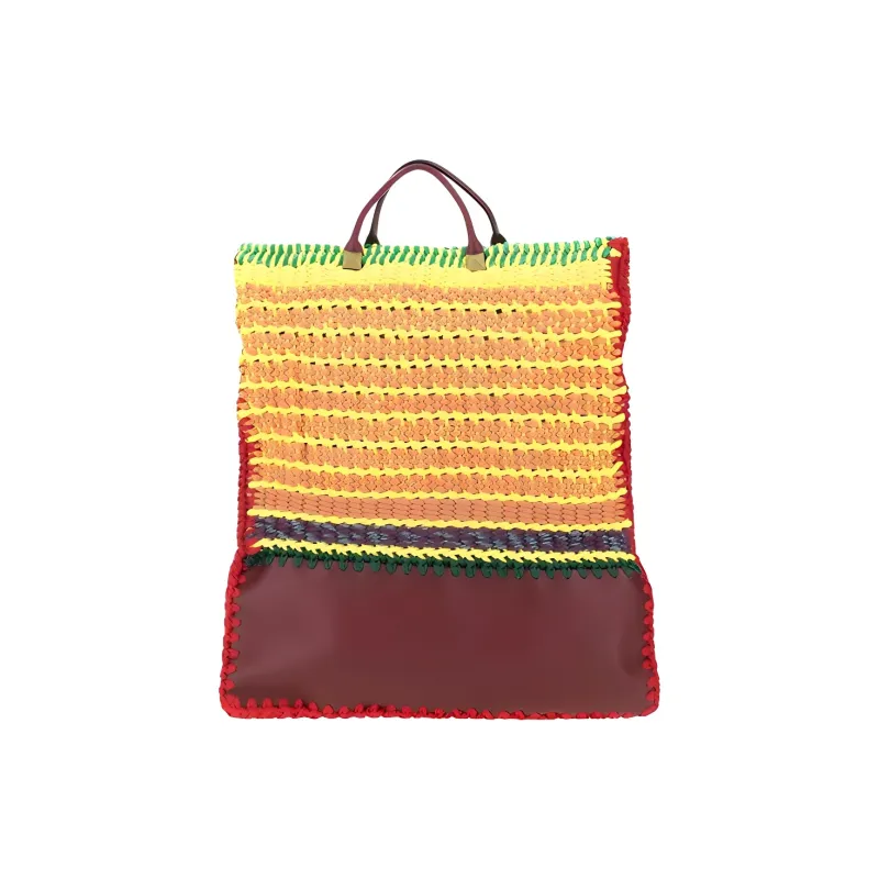 Valentino Crochet Cow Leather Tote Bag, Shopping Bag, Shoulder Bag, Crossbody Bag, Handbag Regular Women's-2