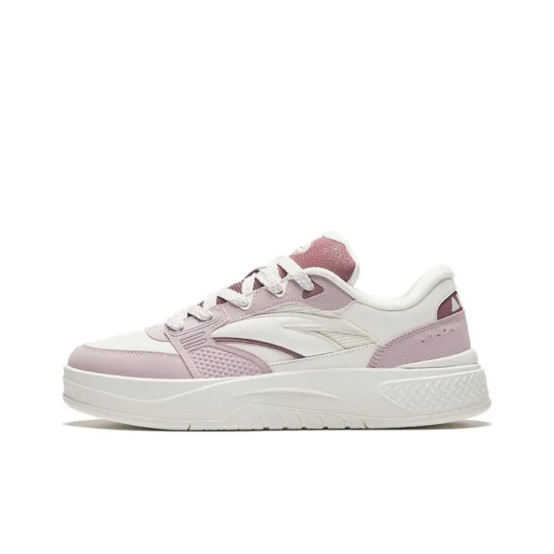 Anta Arrogant Travel Slip Resistant Low Top Skateboard Shoes Women's White Pink-0