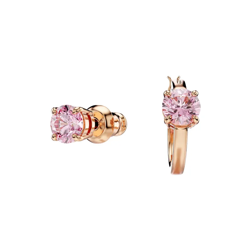 Swarovski Synthetic Cubic Zirconia Earrings Women's Pink-1
