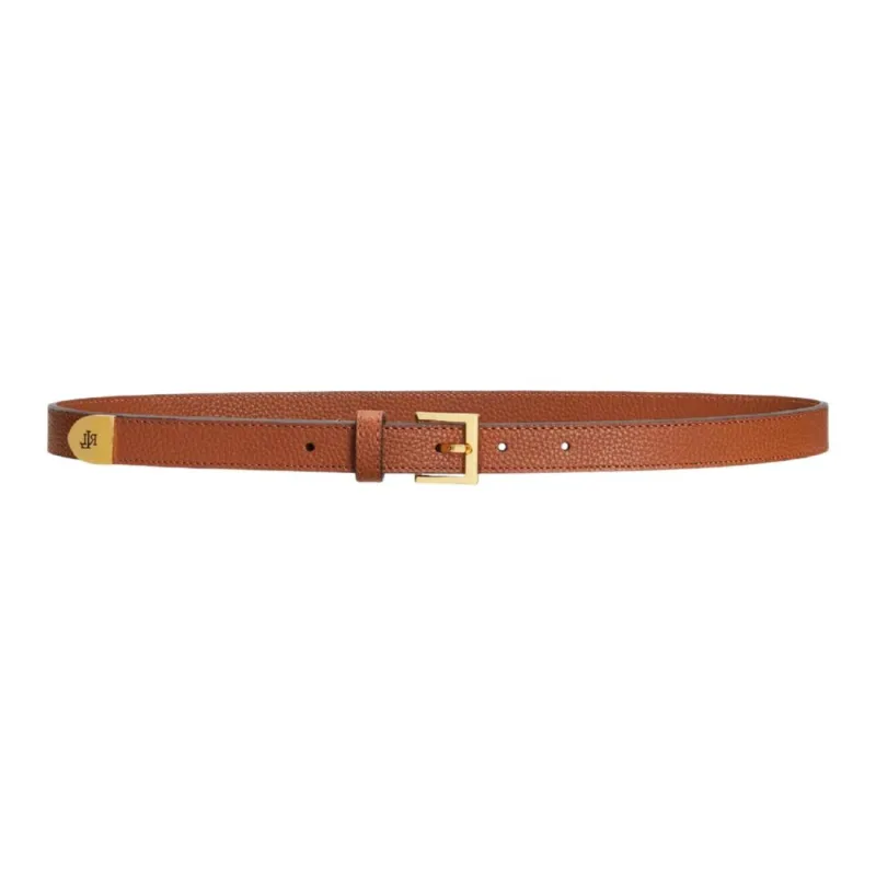 Polo Ralph Lauren Micro Logo Design Leather Belts Unisex Brown Width 2CM-1