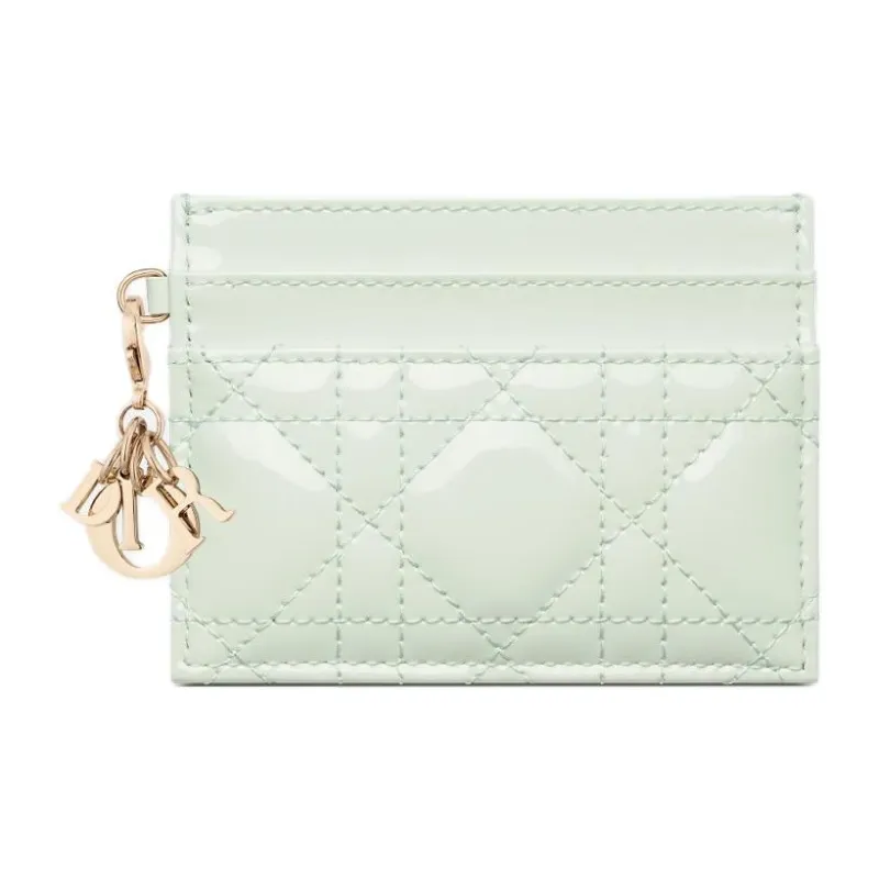 DIOR Lady Dior Calfskin Card Holder Women's Light Mint-0