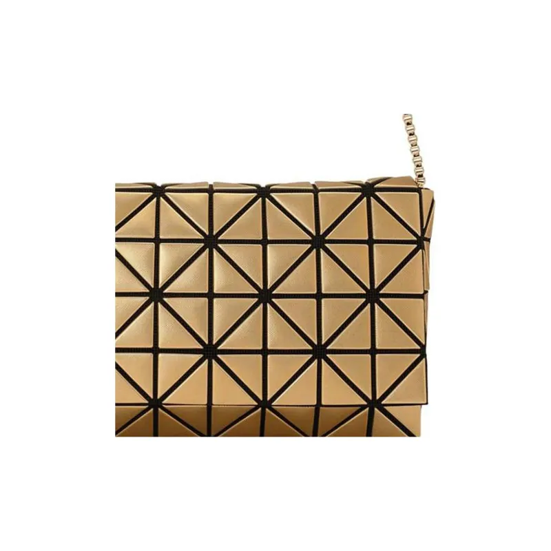 ISSEY MIYAKE PLATINUM COFFRET PU Shoulder Bag Women's Gold-1