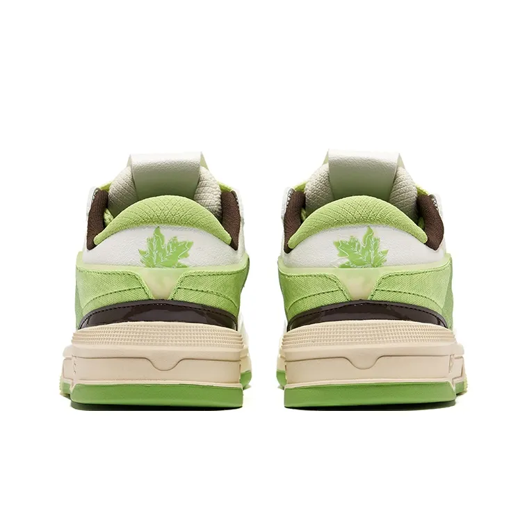 Erke Unique Maple Leaf 2.0 Wear Resistant Slip Resistant Low Top Skateboard Shoes Men's Microcrystal White Apple Green-4