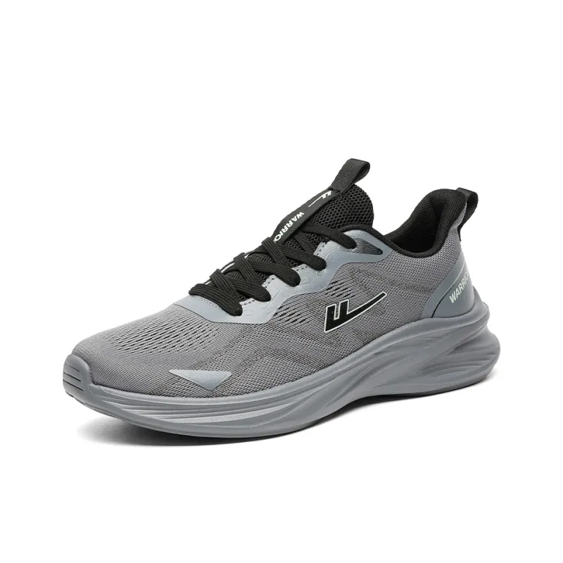 Warrior Breathable Lightweight And Wear Resistant Low Top Casual Training Long Distance Running Shoes Men's Gray-2