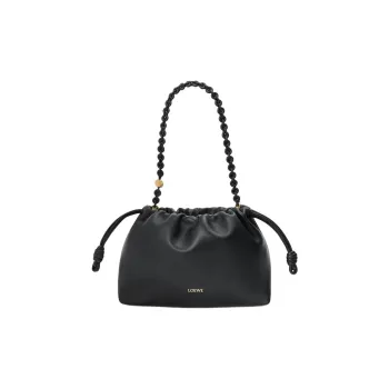 LOEWE Napa Lambskin Shoulder Bag Medium Size Women's Black
