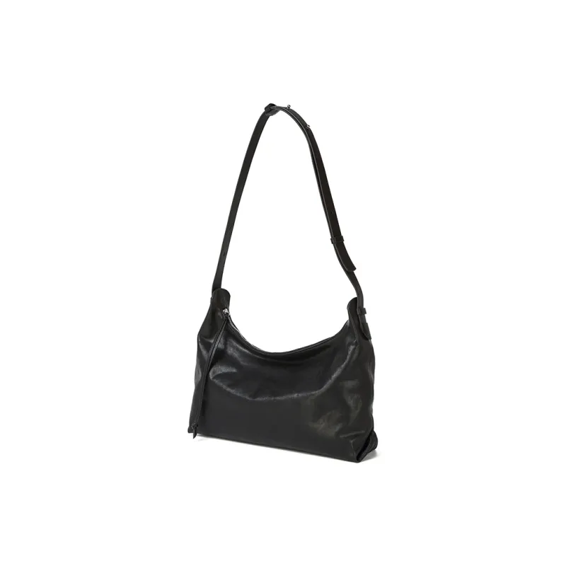 KAISER Crystal Vegetable Tanned Cow Leather Shoulder Bag Regular Women's Black/Brown-1