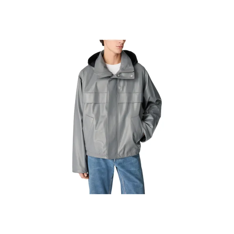 Bottega Veneta SS25 Leather Jacket Men's Pebble Texture-0
