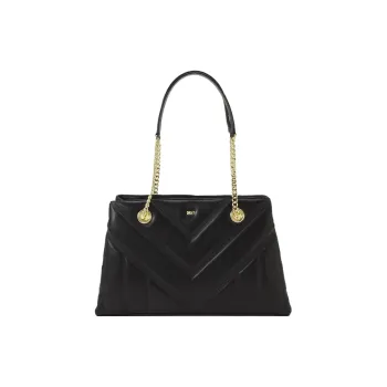 DKNY Leather Handbag Shoulder Bag Women's Black