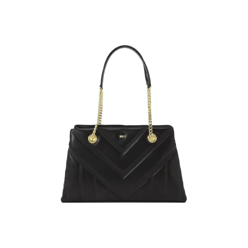 DKNY Leather Handbag Shoulder Bag Women's Black-0