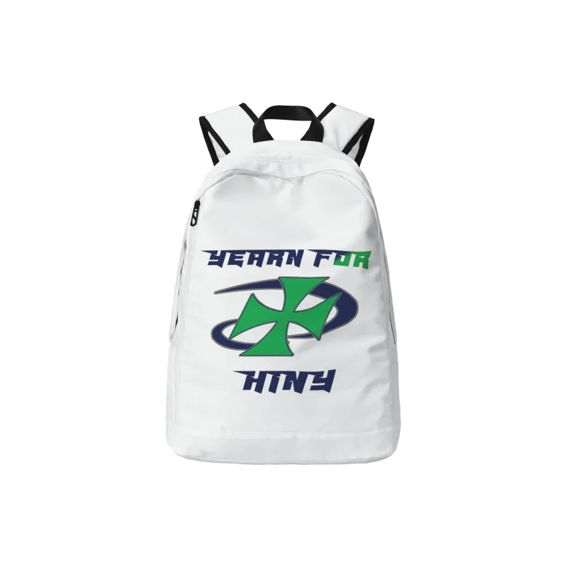 HINY Polyester Backpack Unisex White-6