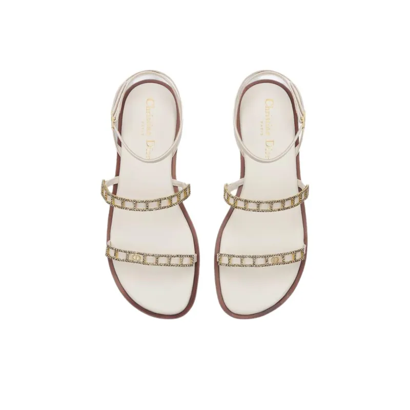 DIOR Diorissime One Strap Sandals Women's White-3