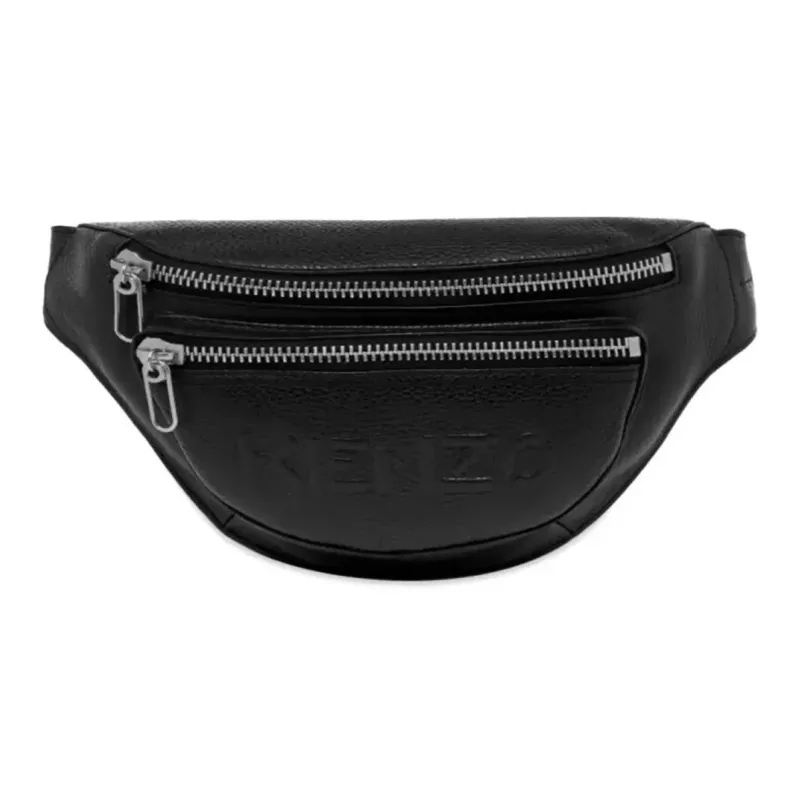 KENZO Embossed Leather Fanny Pack Sling Bags Regular Men's Black-0
