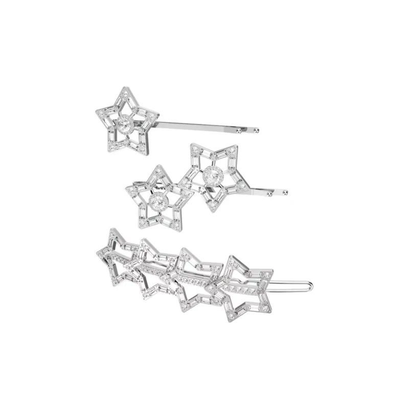 Swarovski Stella Hair Clip Set Women's Silver-0