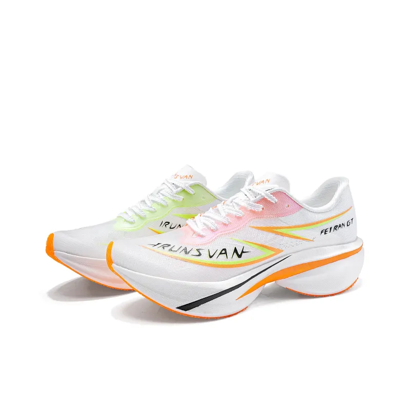 IRUNSVAN Low Top Running Shoes Unisex Mismatched Cyan Orange-0