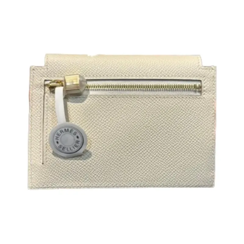 HERMES Kelly Pocket Epsom Leather Wallet Women's Milkshake White-1