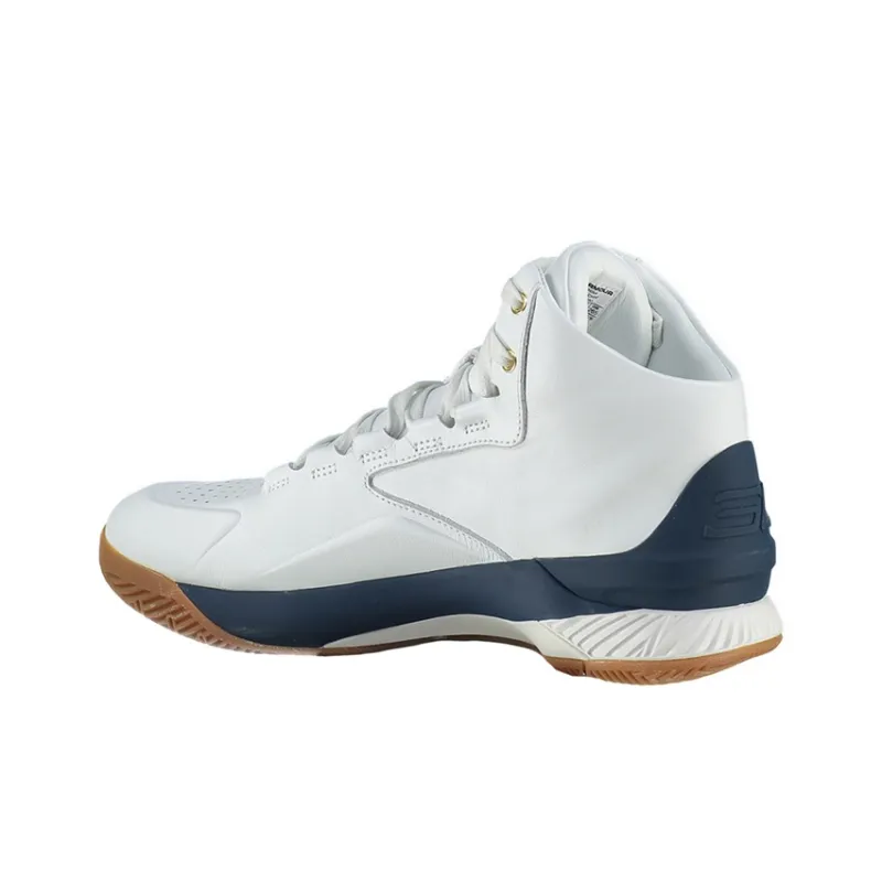 Under Armour Curry 1 Basketball Shoes Unisex Mid Top White/Blue-2