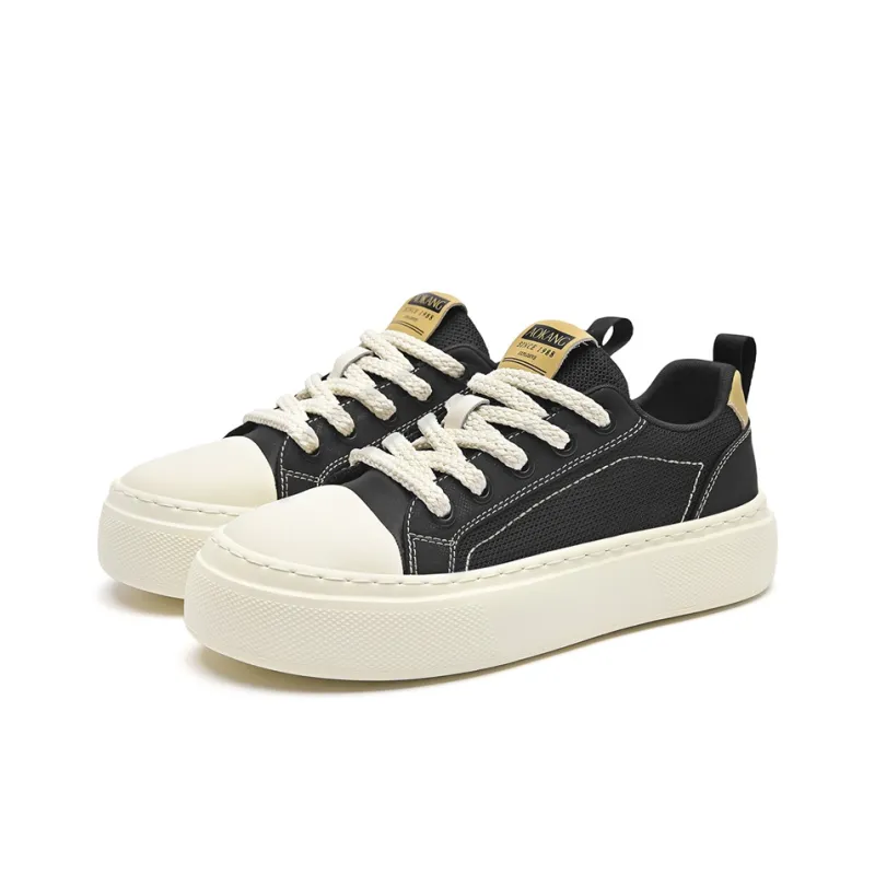 AOKANG Trendy Play Series Canvas Shoes Men Low Top Meteorite Black, Tundra Gray-3