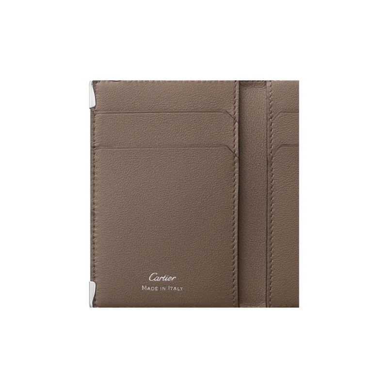 CARTIER Must De Cartier Cow Leather Card Holder Women's Gradient Gray Umber-4