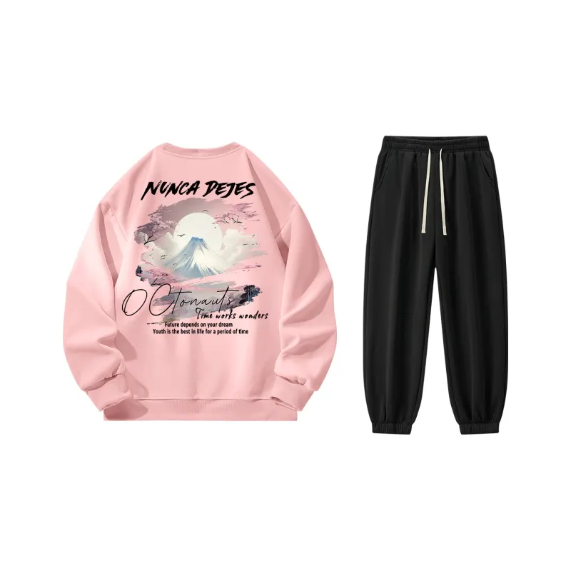 Small Columns Under The Sea Sweatshirt Set Unisex-4