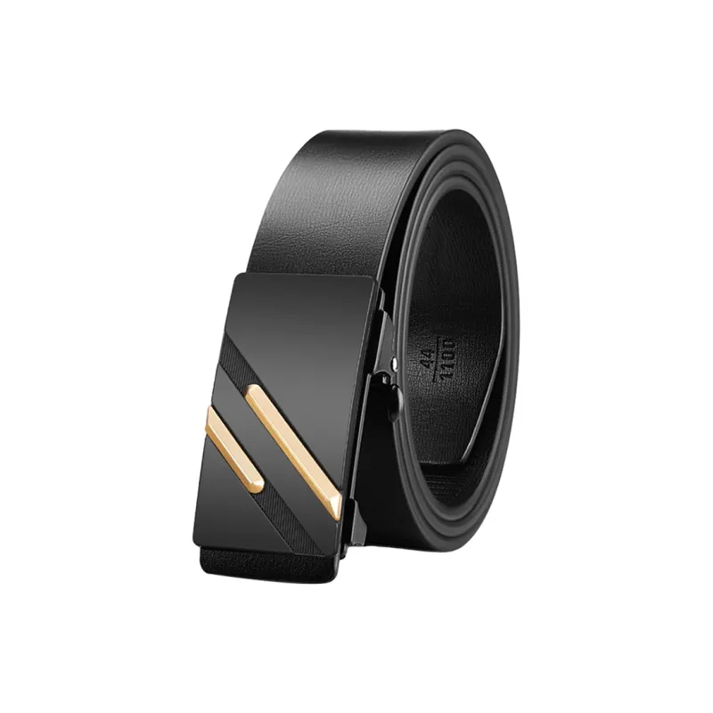 JW Inner-Sleeve Toothless Automatic Buckle Business Style Leather Belts Men's-3