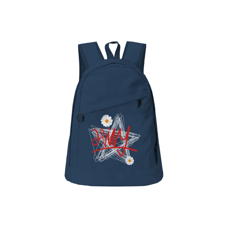 HINY Polyester Backpack Unisex White-42