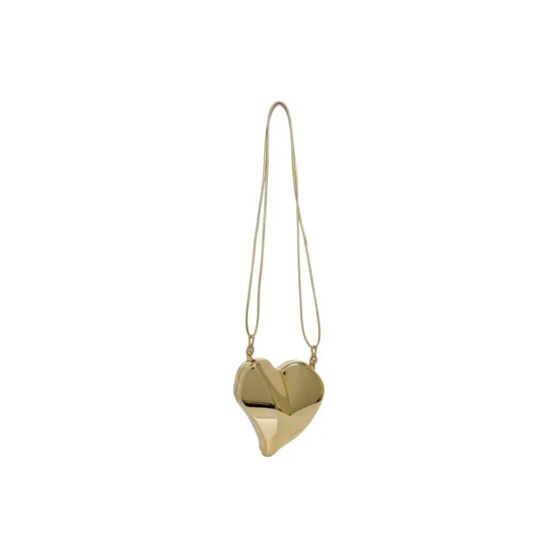 CULT GAIA Leather Heart Shaped Bag, Crossbody Bag, Shoulder Bag Women's Gold-0