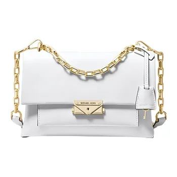 MICHAEL KORS Cece Leather Shoulder Bag, Crossbody Bag Medium Size Women's Pure White