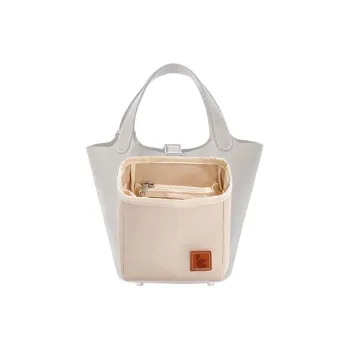 Tide Tribute Silk Basket Bag With Liner Lining Storage Bag Merch Women's Beige/Dusty Blue