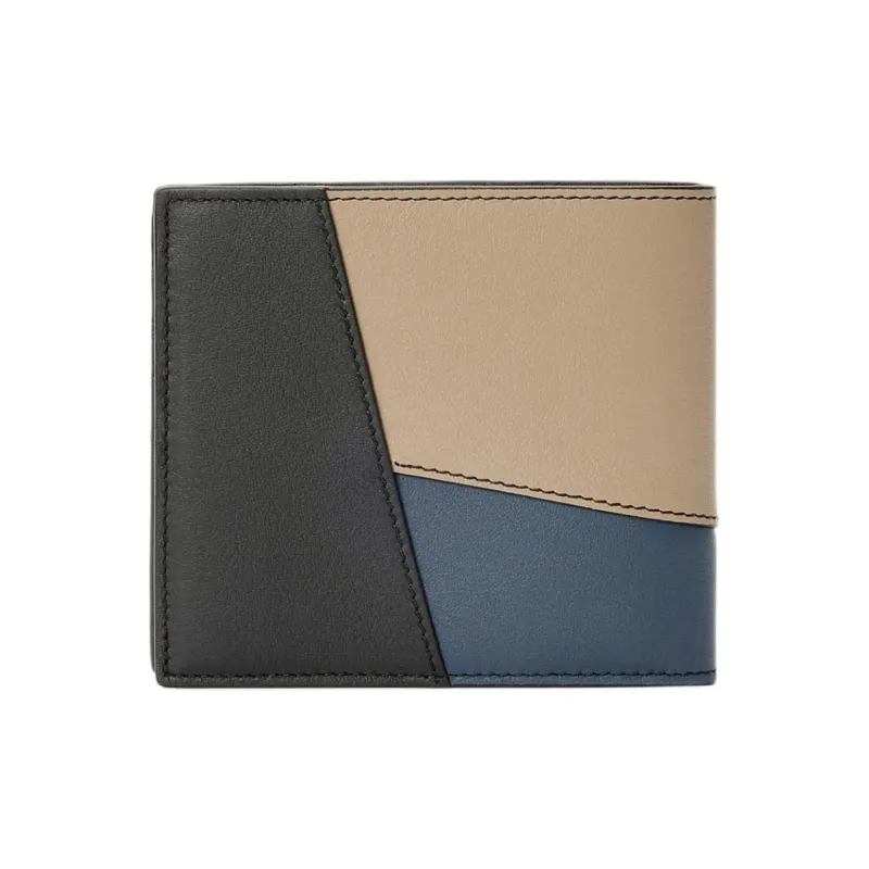LOEWE Puzzle Cow Leather Wallet Men's Dye Indigo & Heather Gray-1