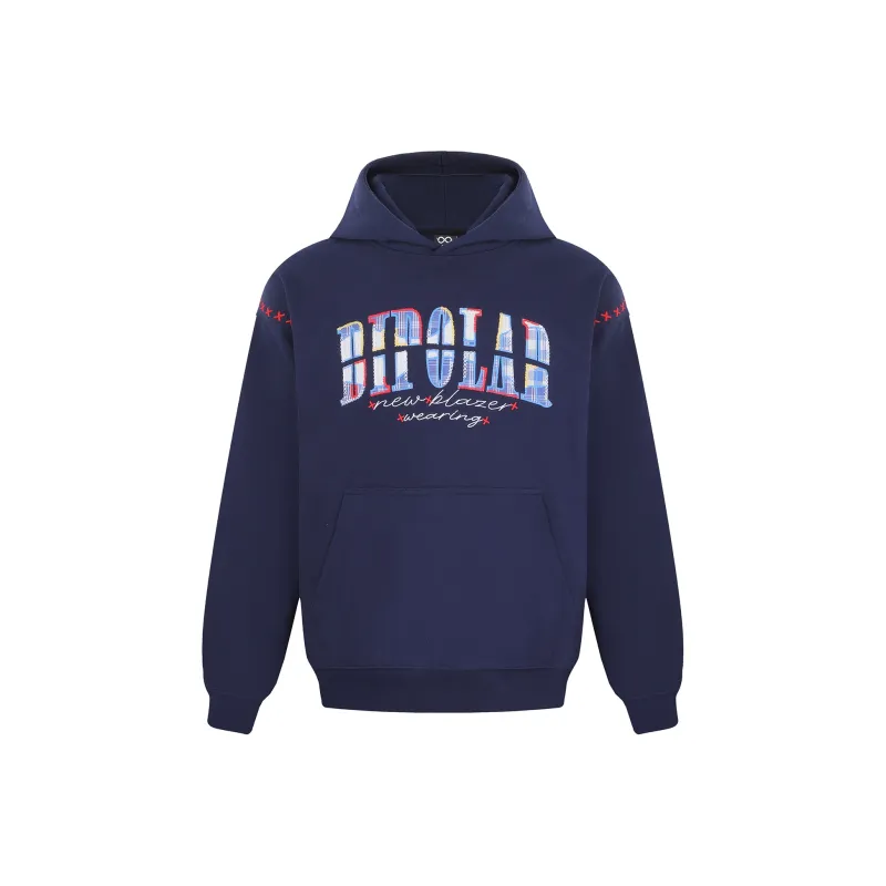 BIPOLAR Sweatshirt Unisex Heather Gray Navy Blue-3
