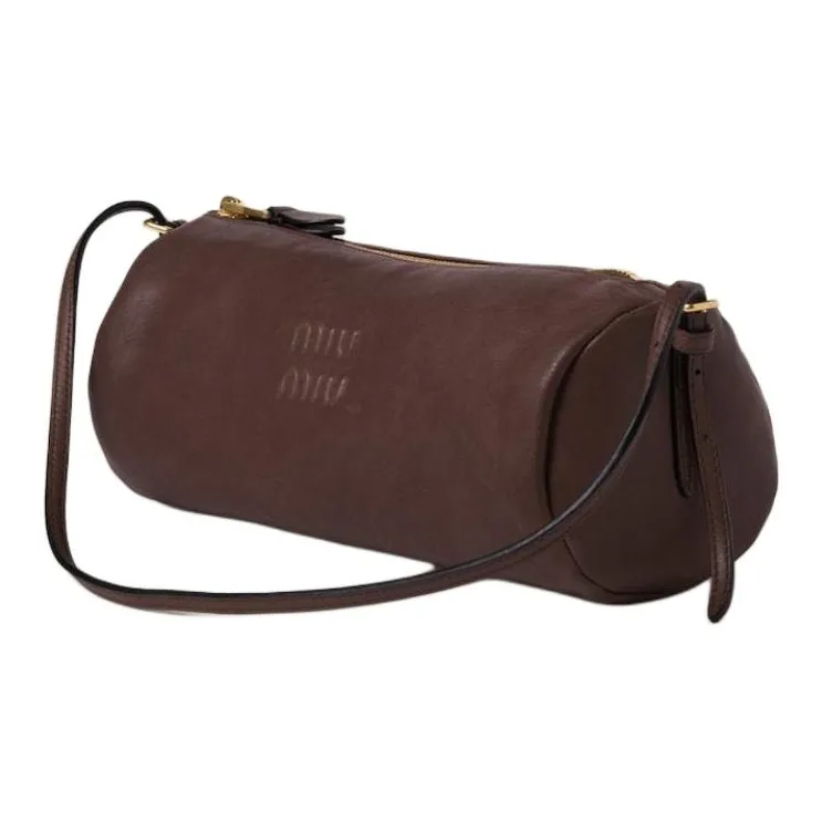 MIU MIU Lambskin Handheld Shoulder Bag Women's Heather Wood Color-1