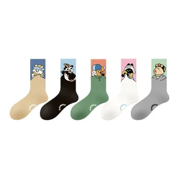 DJUNGLE Mid Calf Socks Unisex 5 Pack