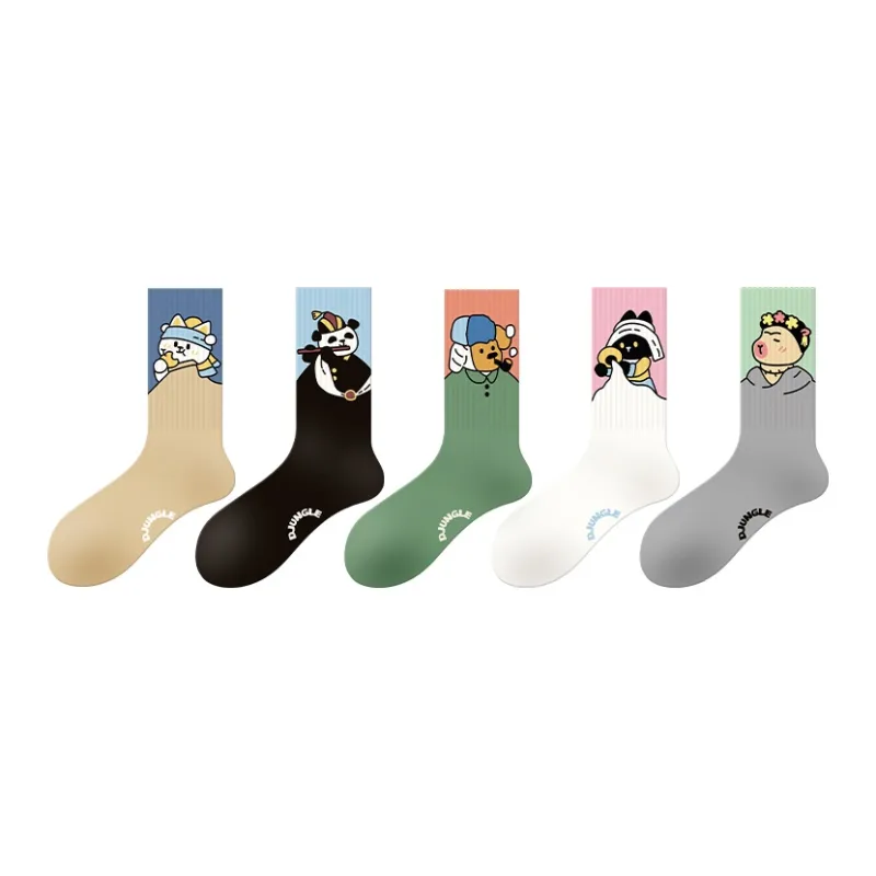 DJUNGLE Mid Calf Socks Unisex 5 Pack-0