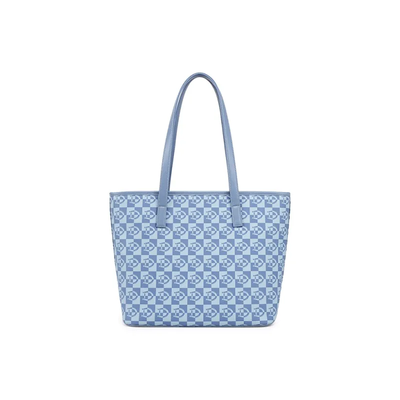 Dickies Polyvinyl Chloride Tote Bag, Shopping Bag, Shoulder Bag Women's Denim Blue/Light Khaki-8