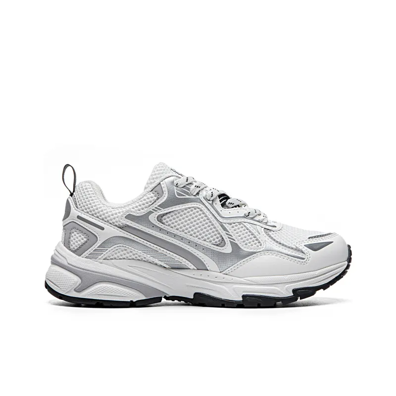 Kappa Anti-Slip Wear-Resistant Breathable Lightweight Low-Top Running Shoes Unisex Heron Feather White Olympics Gray-1