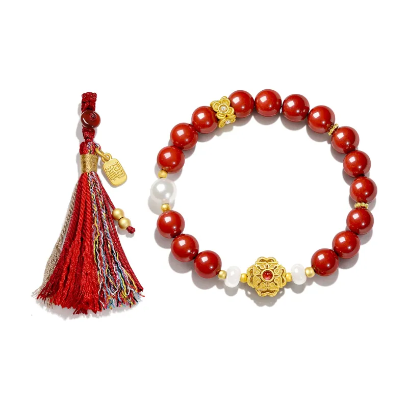 STYLEJING Reconstructed Cinnabar Bracelets Women's-2